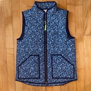 Crewcuts Navy Floral Quilted Puffer Vest size large